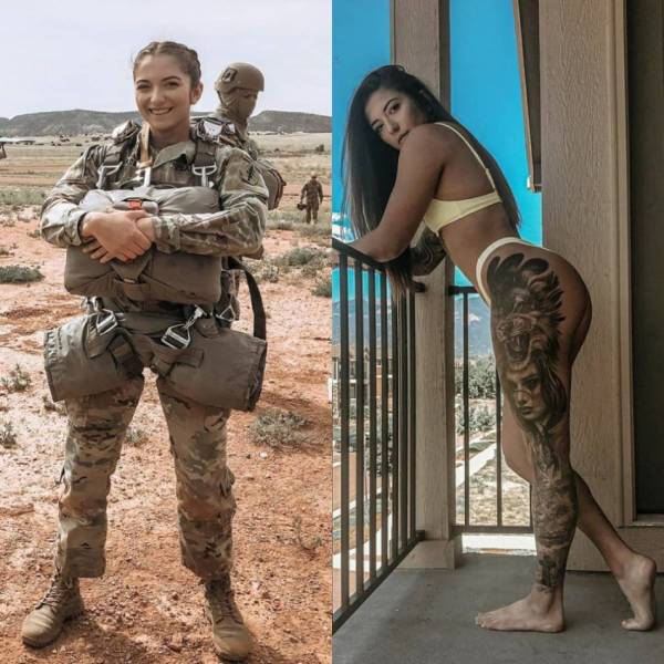 Sexy Girls With And Without Their Uniforms