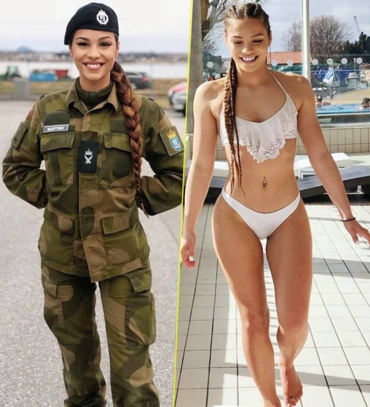 Sexy Girls With And Without Their Uniforms