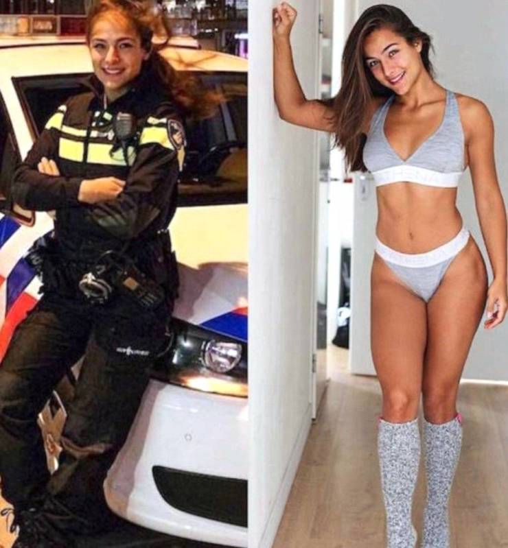 Sexy Girls With And Without Their Uniforms