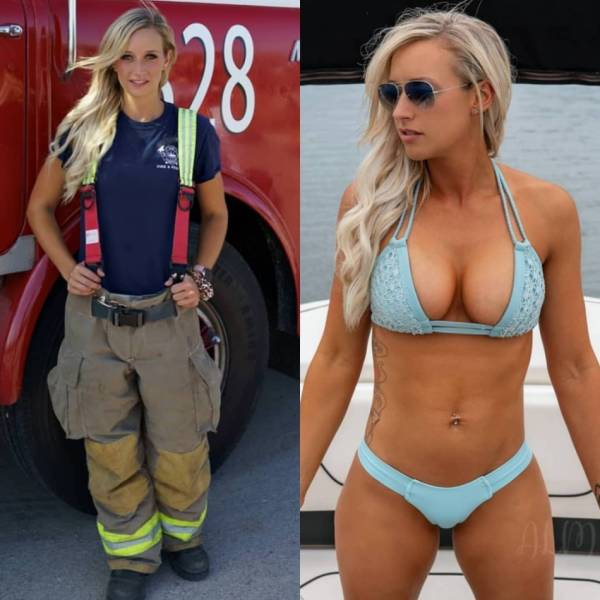 Fit Girls With And Without Their Uniforms
