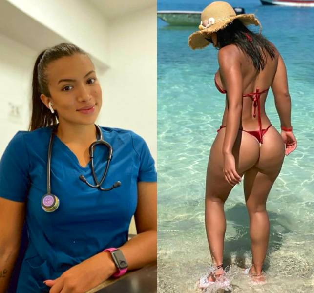 Fit Girls With And Without Their Uniforms