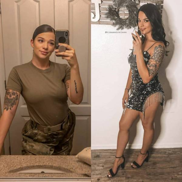 Fit Girls With And Without Their Uniforms