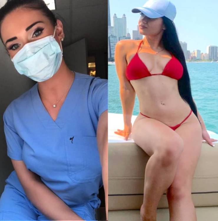 Fit Girls With And Without Their Uniforms