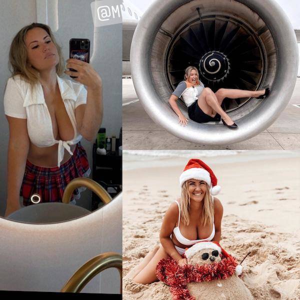Hot Flight Attendants With And Without Their Uniforms