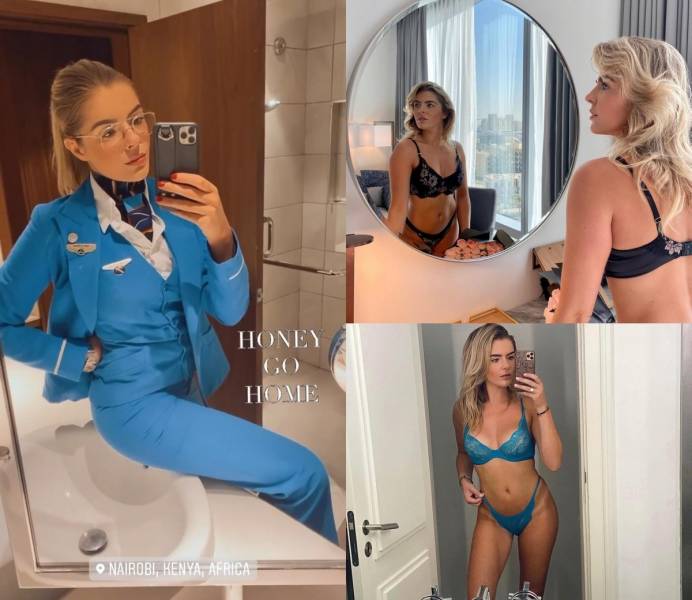 Sexy Flight Attendants With And Without Their Uniforms