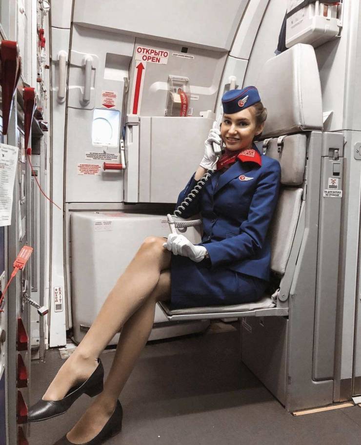 Sexy Flight Attendants With And Without Their Uniforms