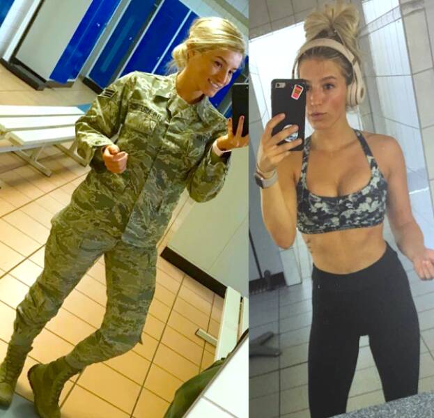 Hot Girls With And Without Their Uniforms