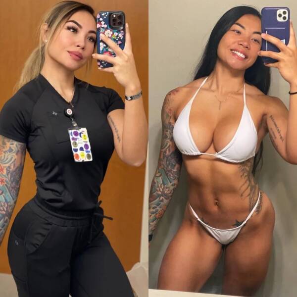 Hot Girls With And Without Their Uniforms