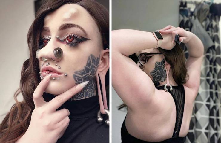 American Girl Gets 28 Piercings And Implanted Horns