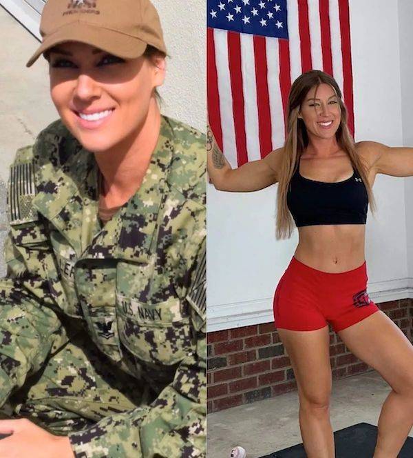 Military Girls With And Without Their Uniforms
