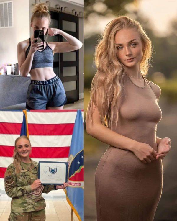 Military Girls With And Without Their Uniforms