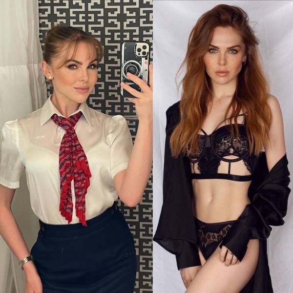 Hot Flight Attendants With And Without Their Uniforms