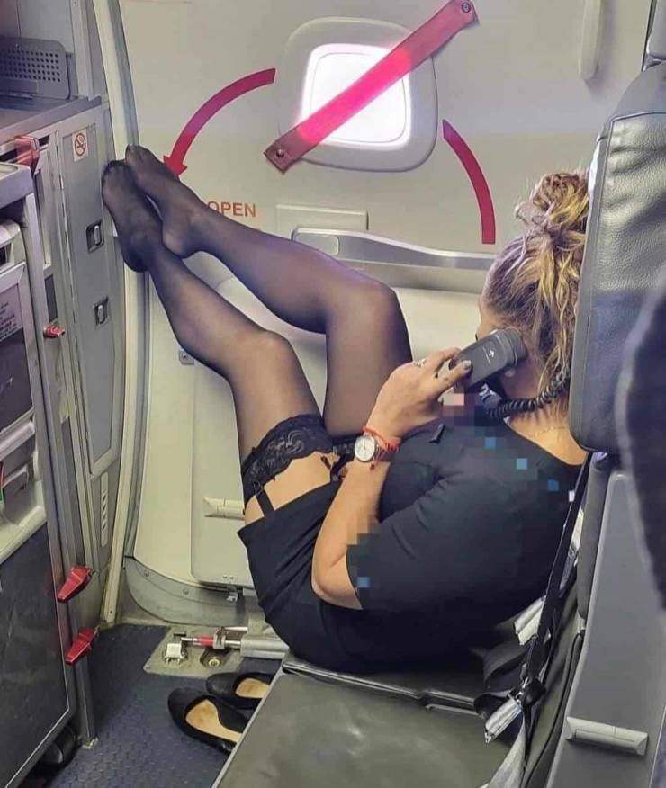 Hot Flight Attendants With And Without Their Uniforms