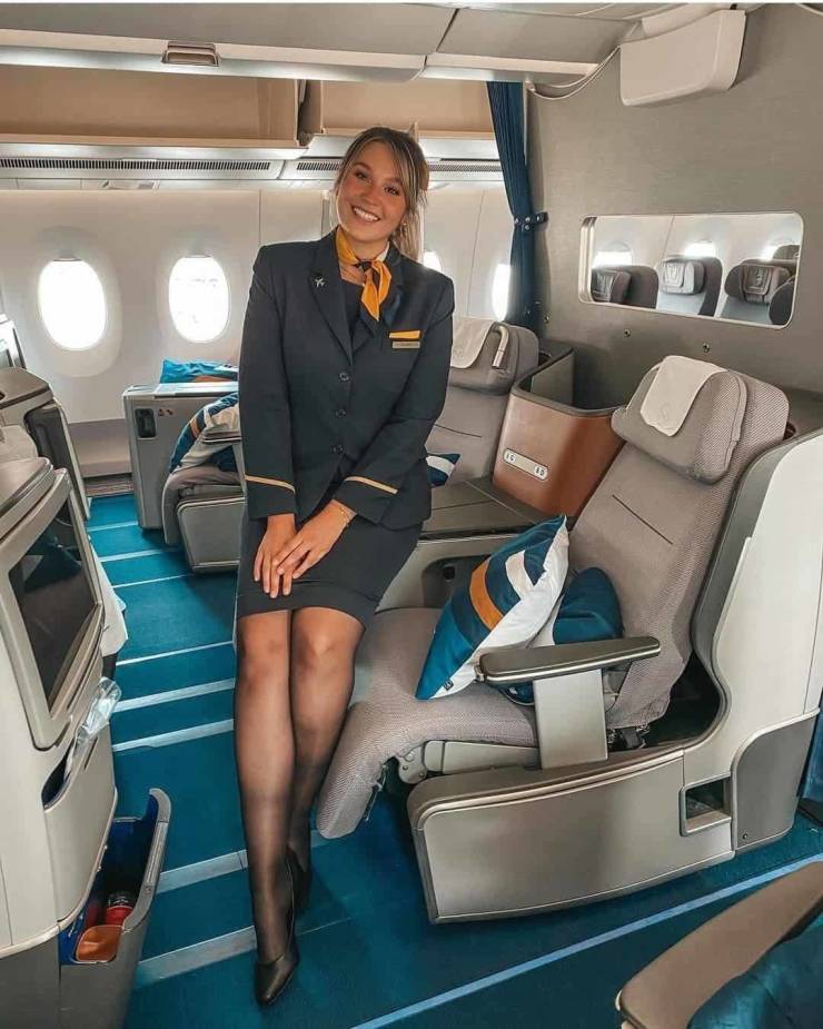 Hot Flight Attendants With And Without Their Uniforms
