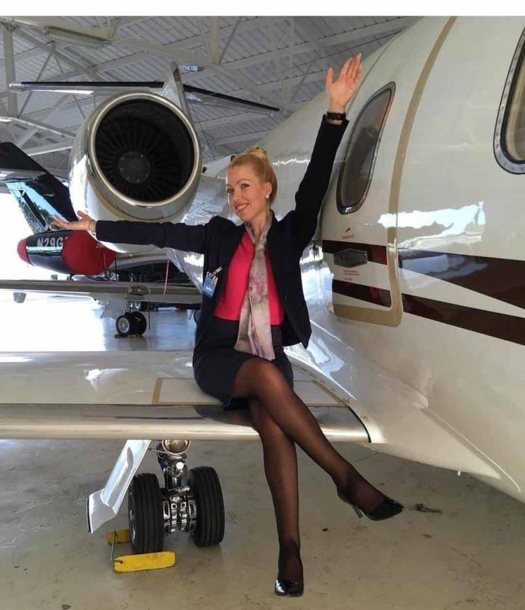 Hot Flight Attendants With And Without Their Uniforms