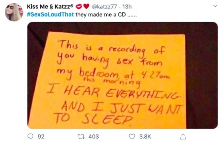 When Sex Is So Loud That…