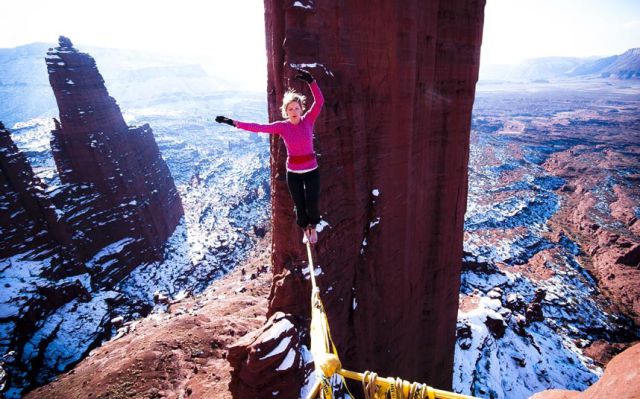 Are You This Brave? Or Gutsy Girl Sets Tightrope Record!