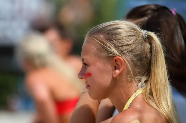 Sexy American Beach Football Championship Action Shots