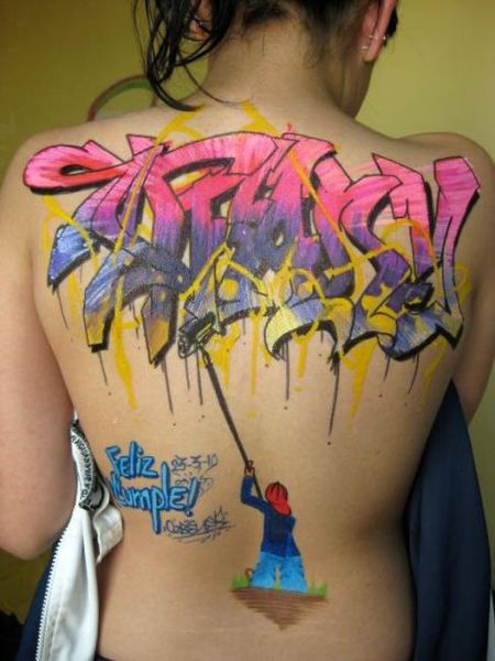 Girls with Graffiti Body Art