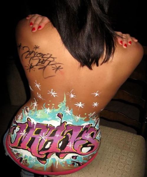 Girls with Graffiti Body Art
