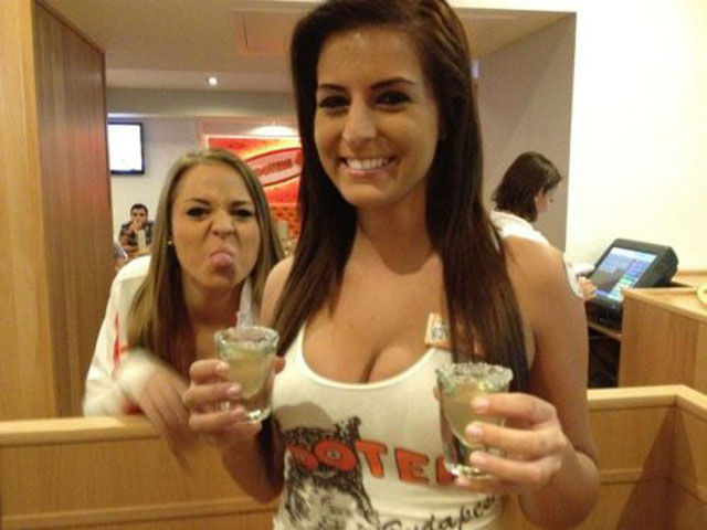 Hot Hooters Girls Have Some Fun During Break Times