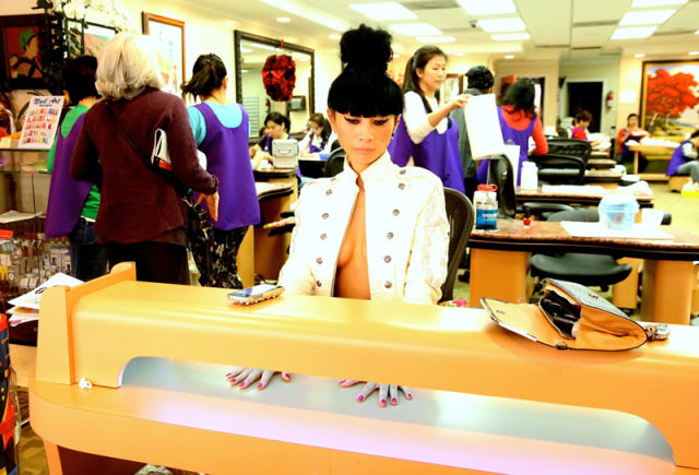 Bai Ling Went For a Manicure in a Very Revealing Outfit